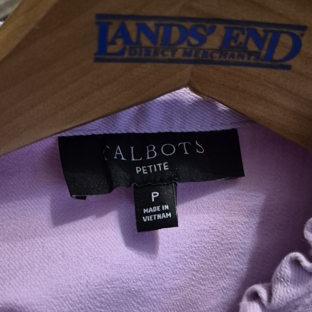 Talbot's Purple Ruffle Neck Denim Jacket - Picture 7 of 11